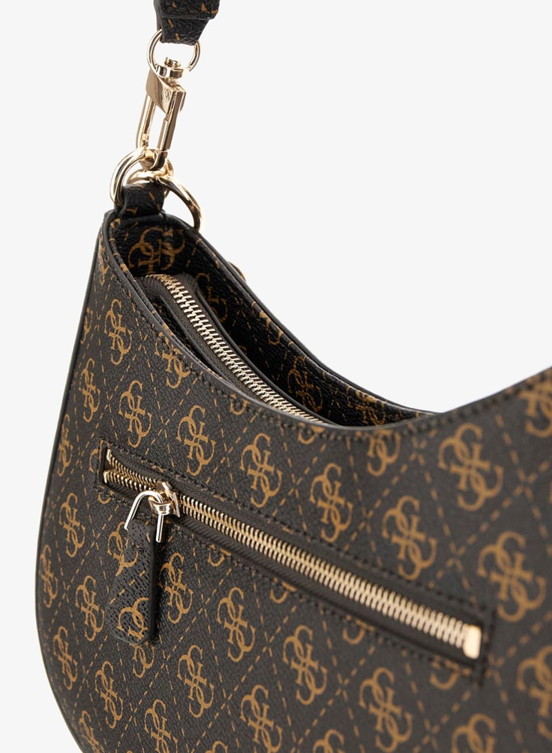 Noelle Logo Zip Through Shoulder Bag