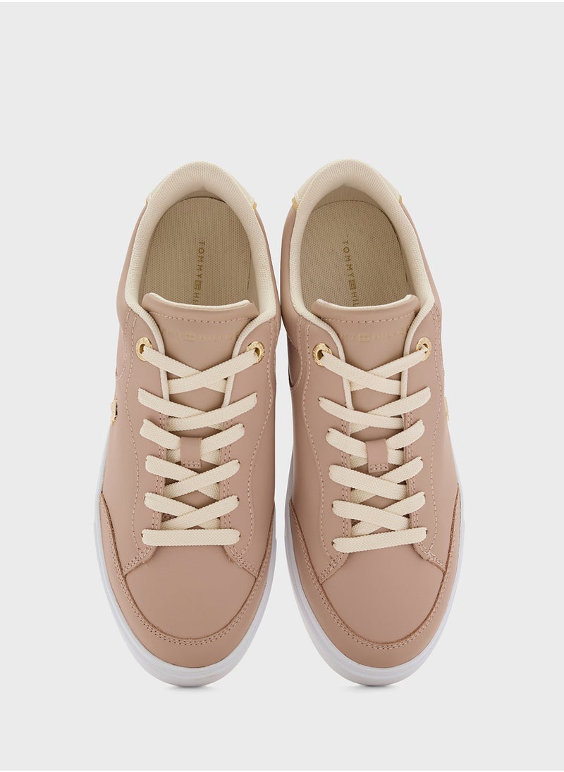 Logo Detail Lace Up Low Top Sneakers