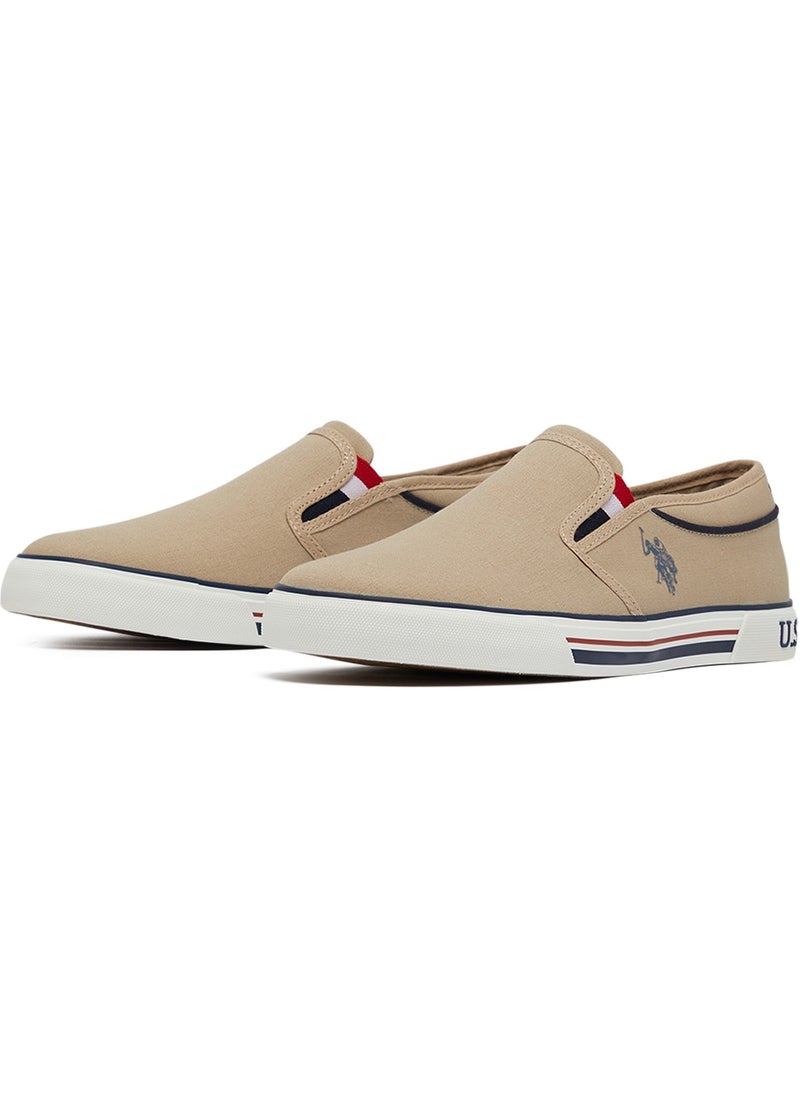 Men's Beige Low-Top Sneakers - Lightweight Slip-On Design