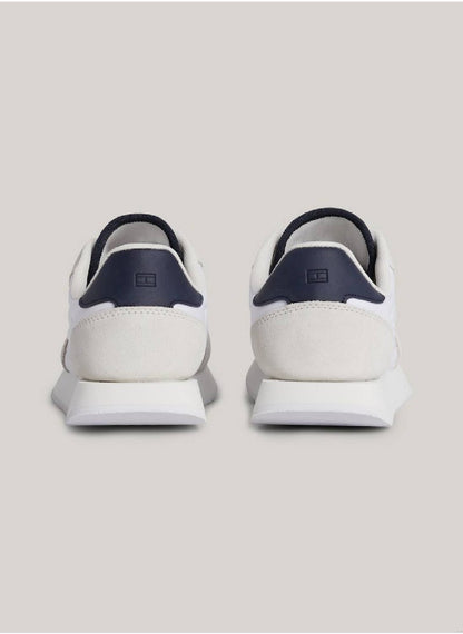 Women's Global Stripe Essential Suede Trainers -  Suede upper, White