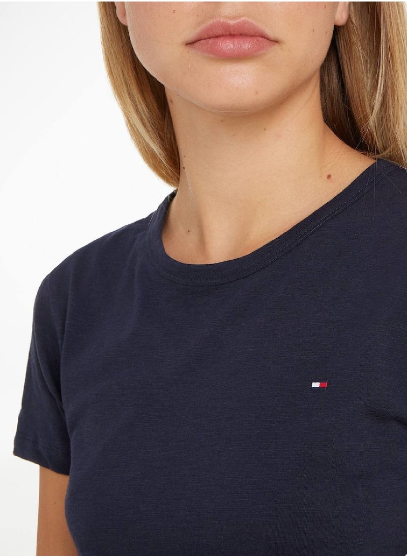 Women's 1985 Collection Slim T-Shirt -  Pure organic slub cotton, Blue