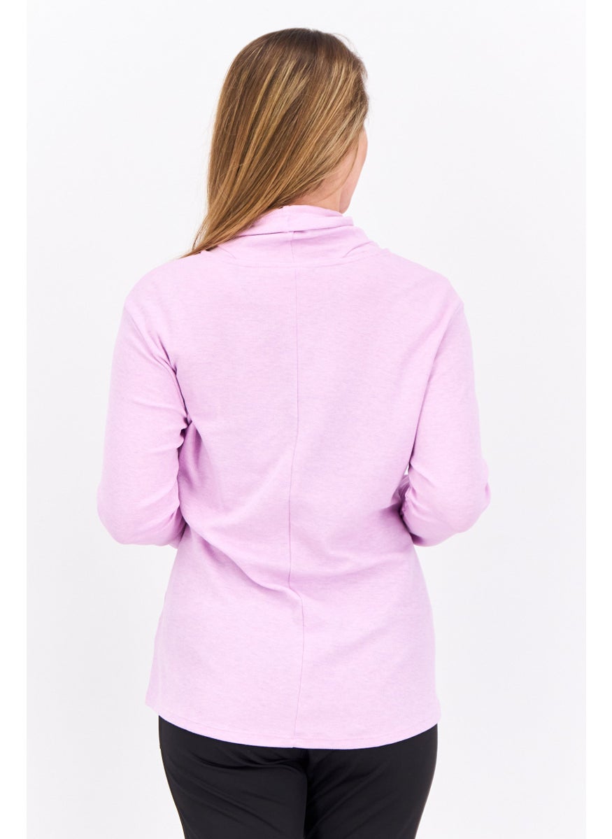 Women Sportswear Fit Long Sleeves Outdoor Sweatshirt, Lavender