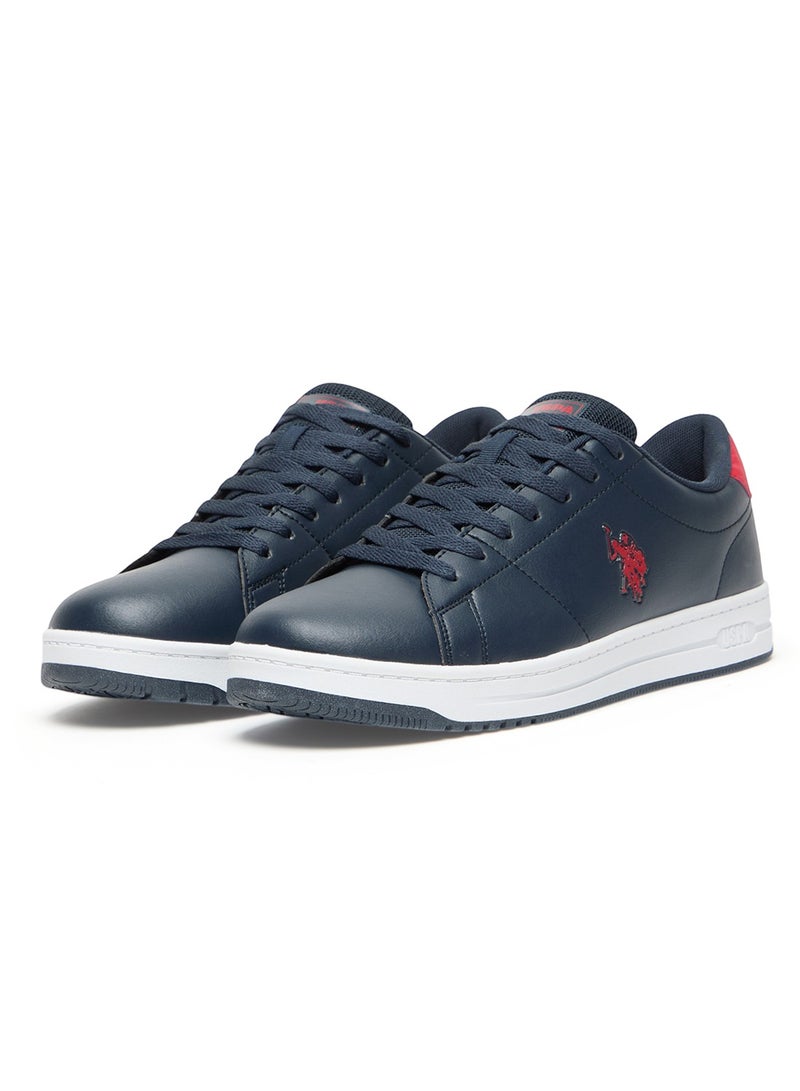 Men's Navy Low-Top Sneakers  -Lightweight Stylish Lace-Up Design with Comfort Cushioned Sole for Everyday Wear