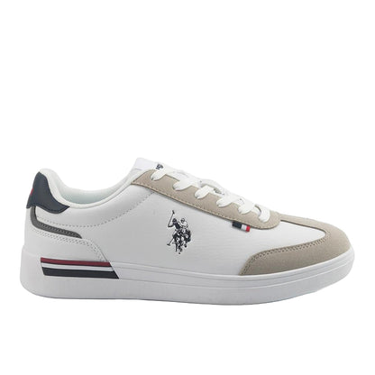 Men's White Sneakers, Stylish Contrast Design Shoes for Sporty Everyday Looks