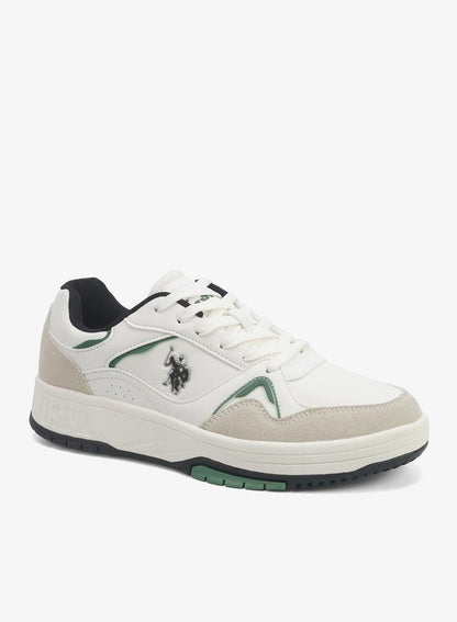 Men's White Low-Top Canvas Sneakers - Iconic Branding for a Clean Look Shoes