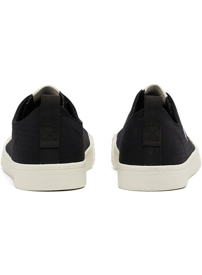 Men's Black Low-Top Canvas Sneakers - Iconic Branding for a Clean Look