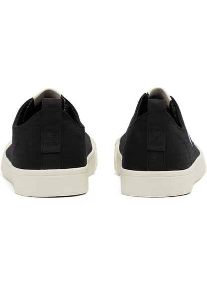 Men's Black Low-Top Canvas Sneakers - Iconic Branding for a Clean Look
