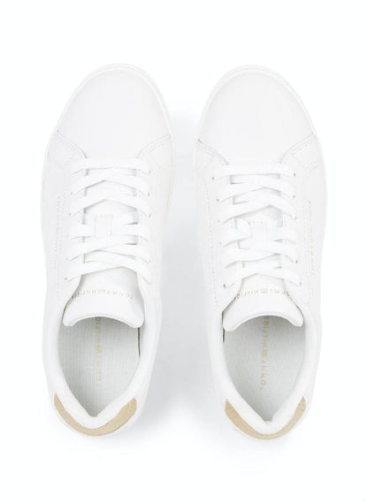 Women's Essential Metallic Leather Cupsole Trainers -  Leather upper, Off White