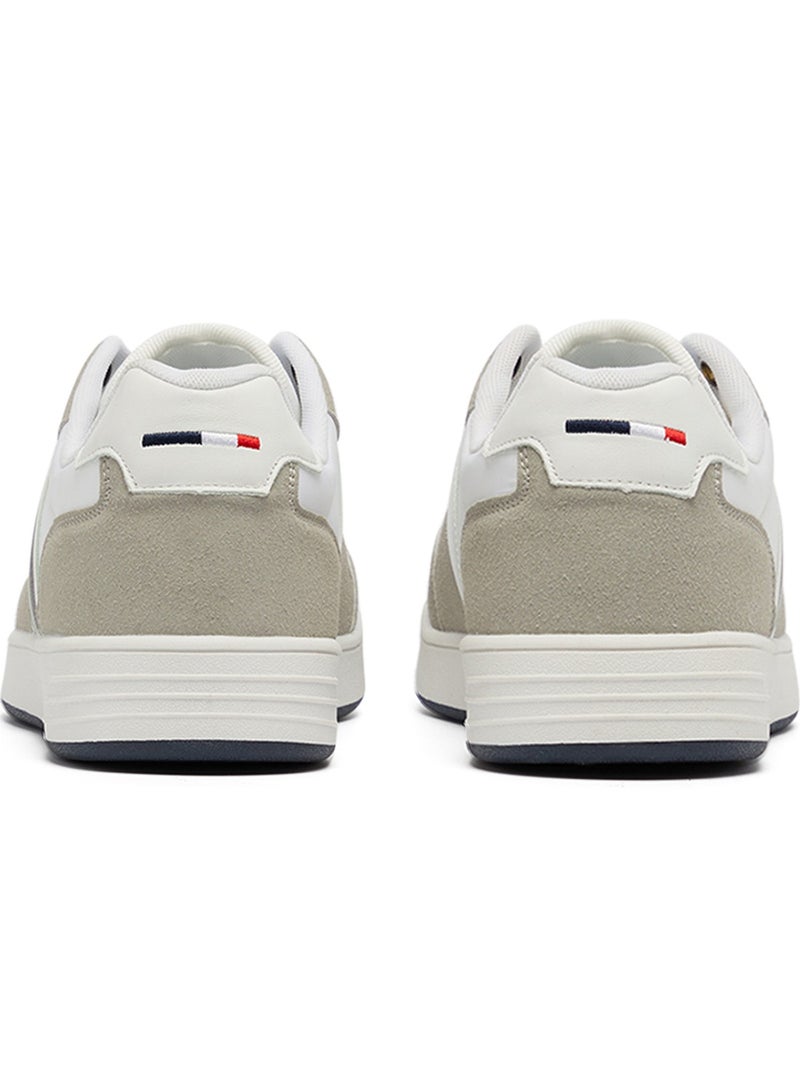 Men's White Low-Top Sneakers - Lightweight Lace-Up Design, Comfortable for Everyday Outfits
