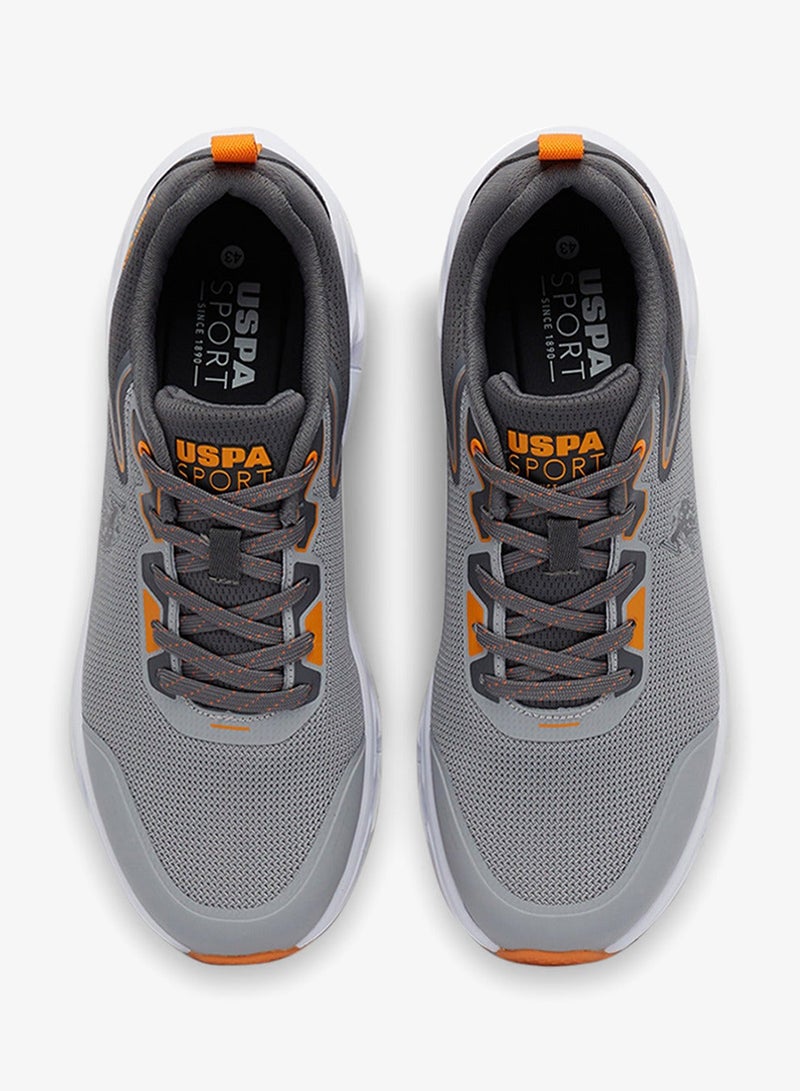 Men's Grey Low-Top Sneakers - Lightweight Shoes Lace-Up Design, Comfortable for Everyday Outfits