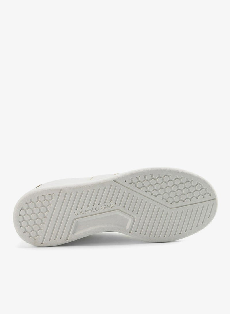 Women's White Sneakers with Metallic Accents Shoes - Sleek Design Shoes for Modern Casual Style