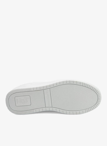 Men's White Sneakers - Lightweight Shoes Modern Design with Green Accent