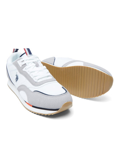 Men's White Low-Top Sneakers - Lightweight Timeless Lace-Up Style, Ideal for Casual Outings