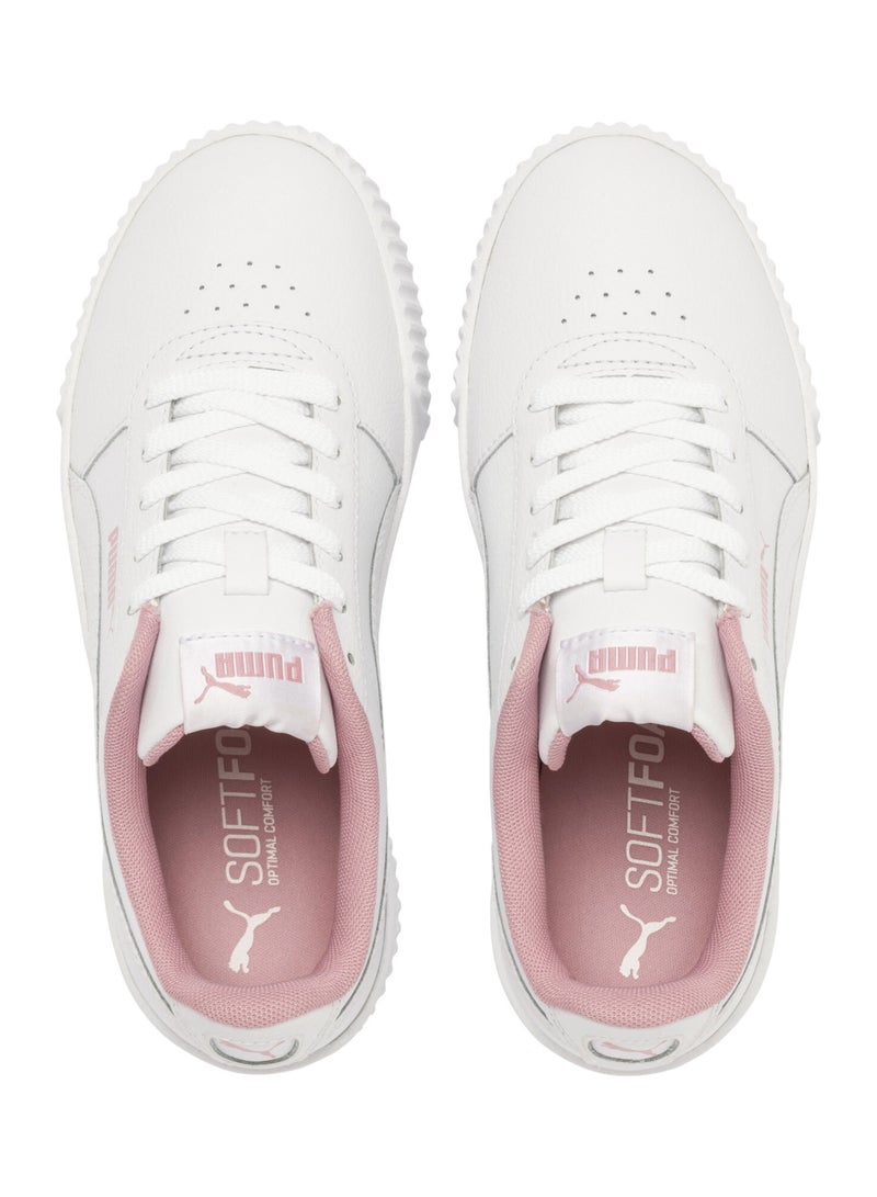 Carina L Youth Girls White Casual Lace Up Sneakers