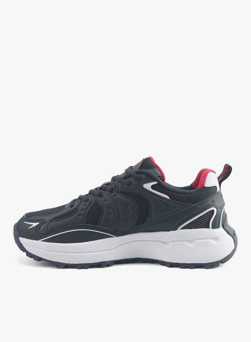 Men's Navy Sneakers with Bold Side Logo Shoes - Sporty Design Shoes for Effortless Everyday Styling