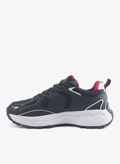 Men's Navy Sneakers with Bold Side Logo Shoes - Sporty Design Shoes for Effortless Everyday Styling