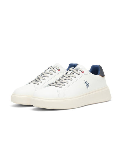 Men's White Low-Top Casual Sneakers – Trendy Design with Superior Comfort and Traction