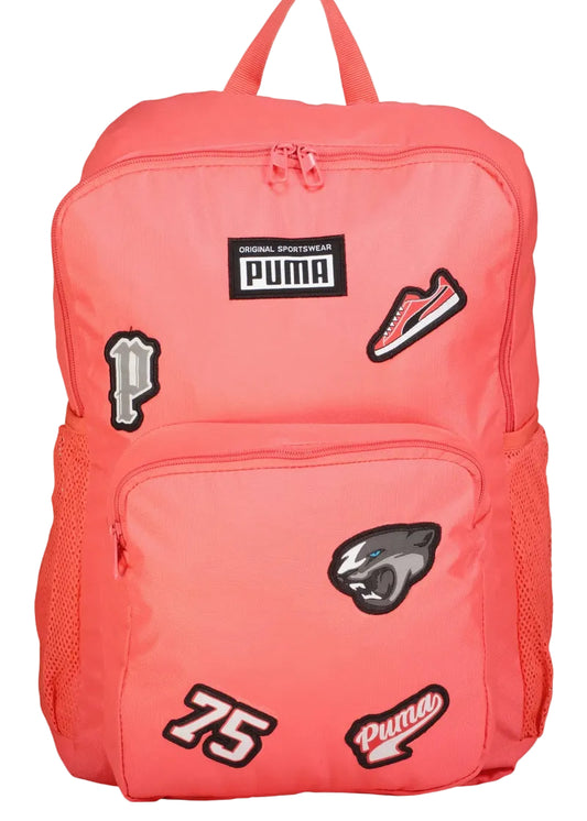 Men Brand Logo Patch Backpack, Electric Blush