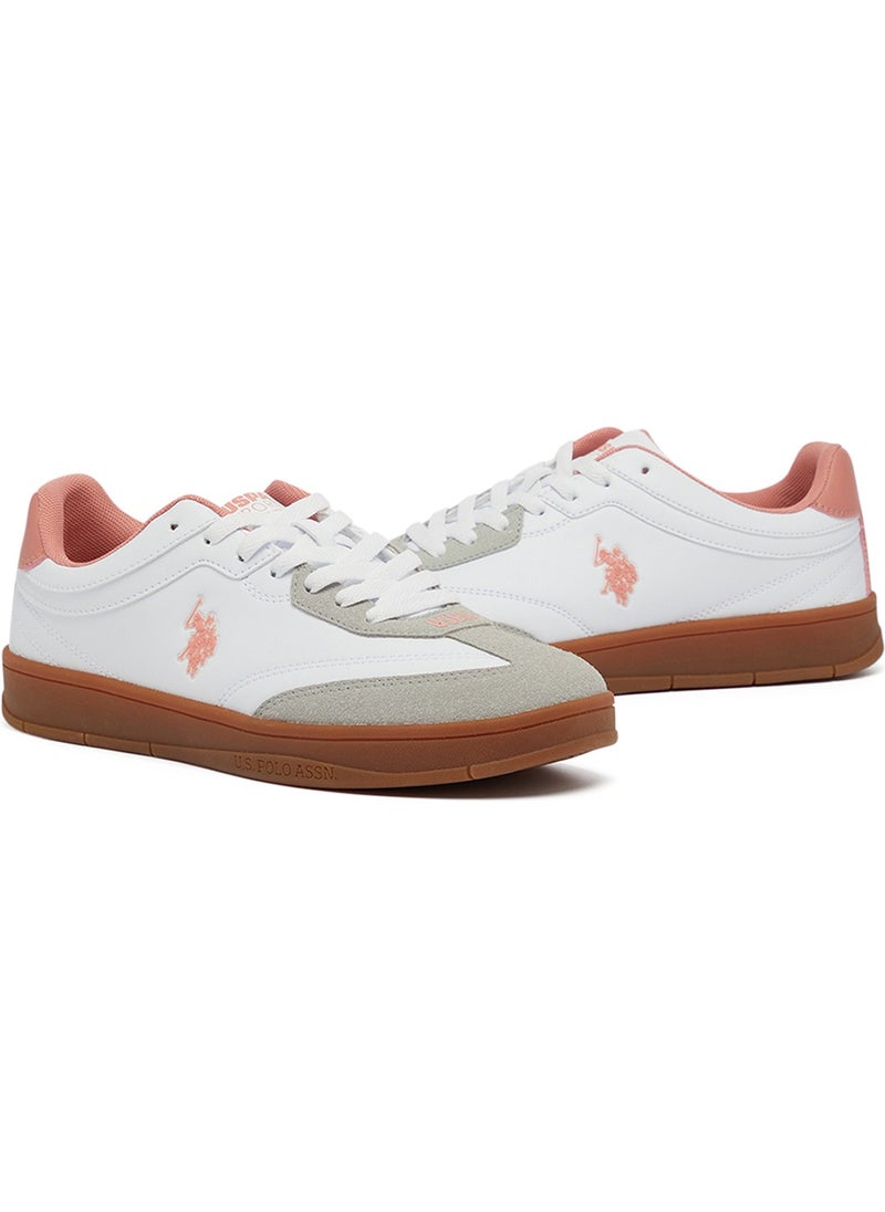 Women's White Low-Top Sneakers - Lightweight Timeless Lace-Up Style, Ideal for Casual Outings