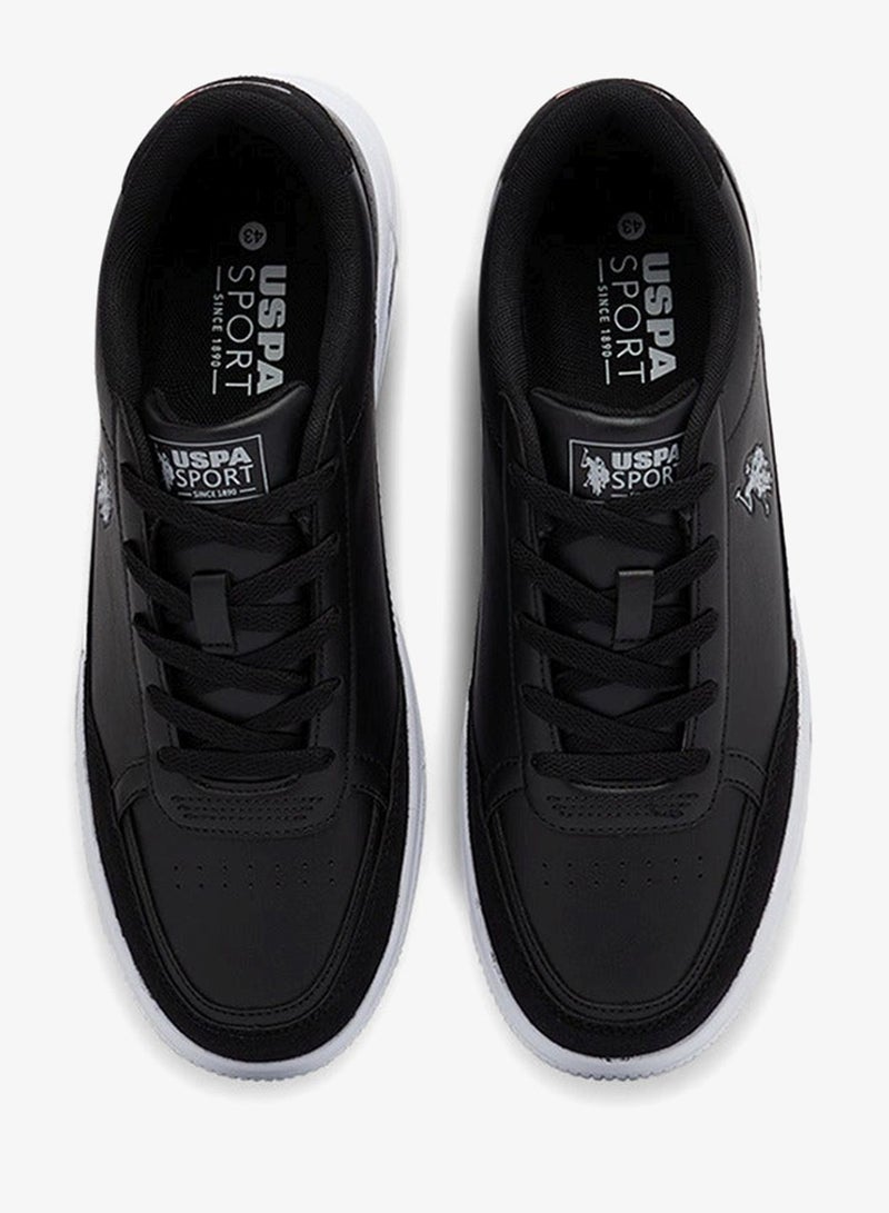 Men's Black Low-Top Sneakers - Lightweight Shoes Lace-Up Design, Comfortable for Everyday Outfits
