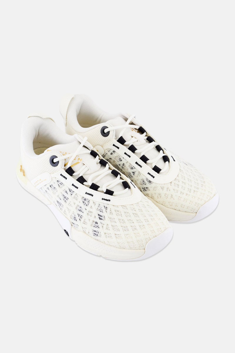 Women Ua W Tribase Lace Up Outdoor Shoes, Off White