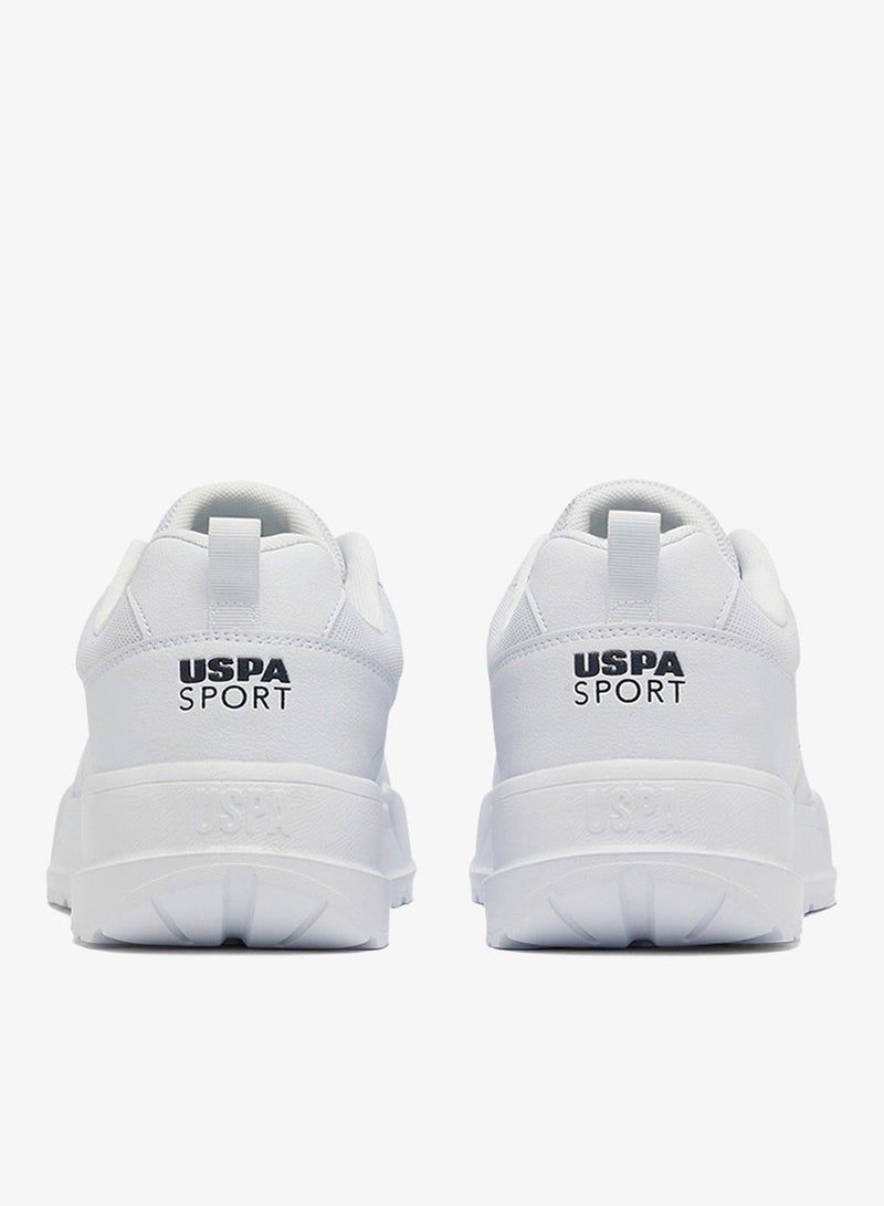 Men's White Low-Top Sneakers - Lightweight Shoes Lace-Up Design, Comfortable for Everyday Outfits