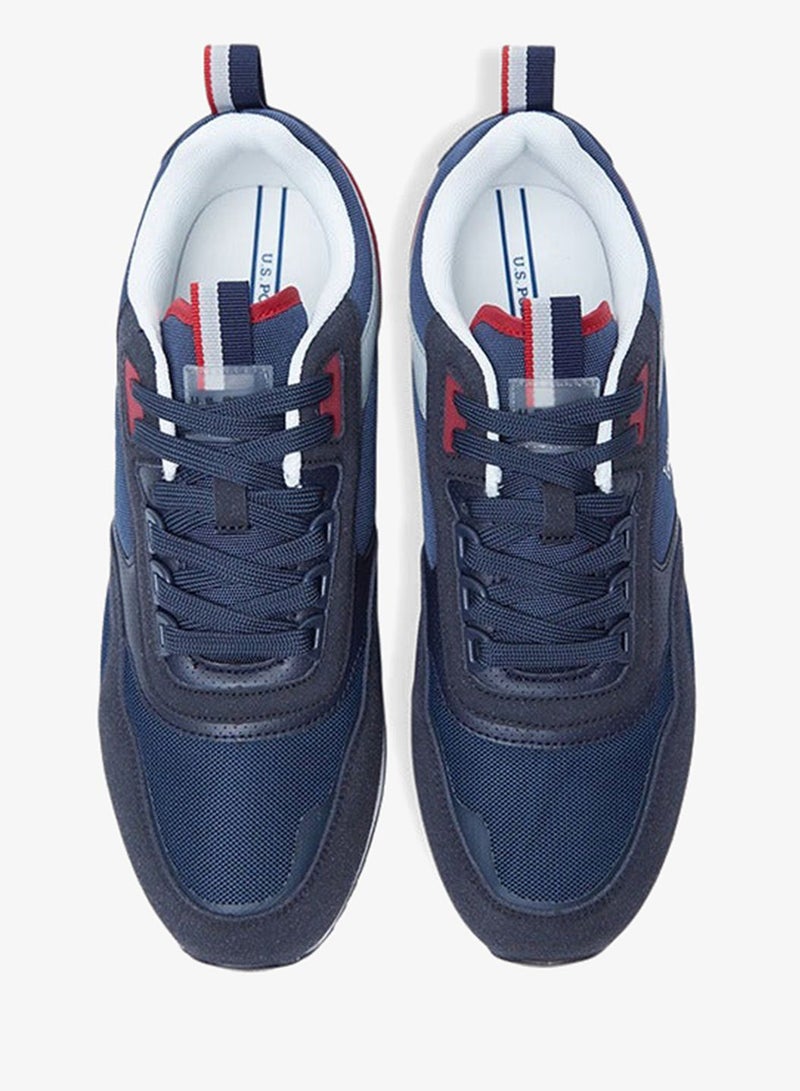 Men's Navy Low-Top Sneakers - Lightweight Shoes Timeless Lace-Up Style, Ideal for Casual Outings