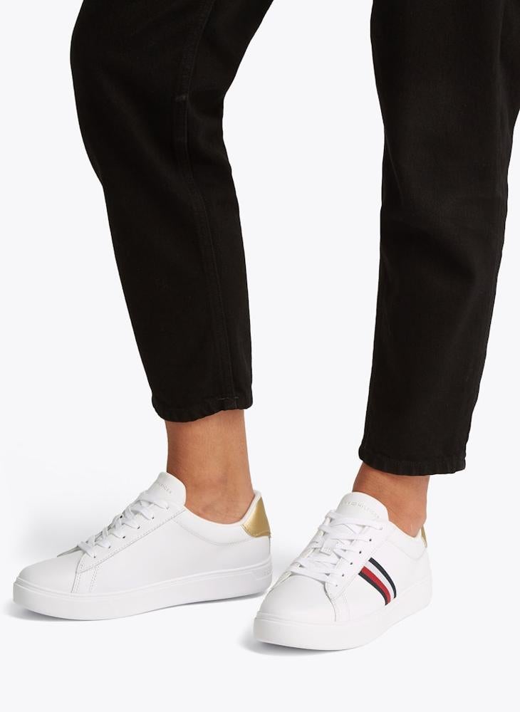 Logo Detail Lace Up Low Top Sneakers