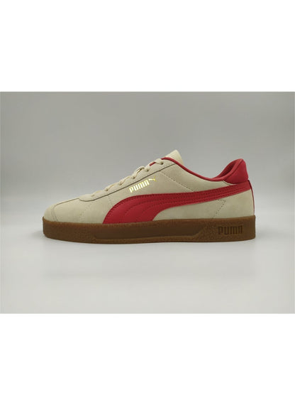 Club Unisex Beige Red Suede Sneakers
