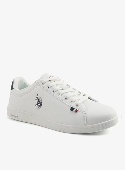 Women's White Sneakers with Navy Contrast Shoes - Bold Lace-Up Style for Striking Everyday Look Shoes