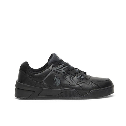 Men's Black Stylish Low-Top Casual Sneakers - Durable Lace-Up Design with Comfort Cushioned Sole for Everyday Active Wear