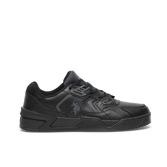 Men's Black Stylish Low-Top Casual Sneakers - Durable Lace-Up Design with Comfort Cushioned Sole for Everyday Active Wear