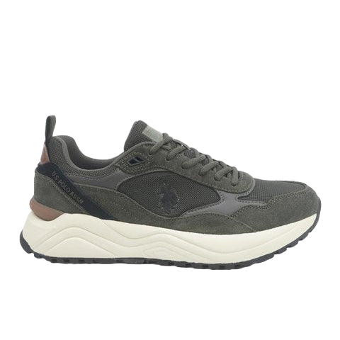 Men's Khaki Low-Top Sneakers - Lightweight Shoes Timeless Lace-Up Style