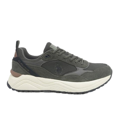 Men's Khaki Low-Top Sneakers - Lightweight Shoes Timeless Lace-Up Style