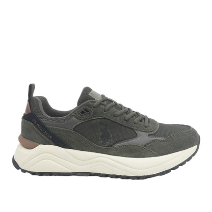 Men's Khaki Low-Top Sneakers - Lightweight Shoes Timeless Lace-Up Style