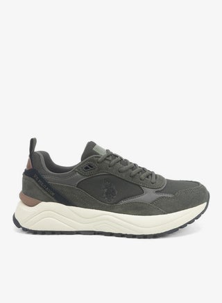 Men's Khaki Low-Top Sneakers - Lightweight Shoes Timeless Lace-Up Style