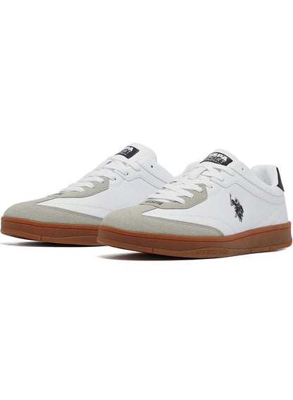 Men's White Low-Top Sneakers - Fashionable Lace-Up Style, Perfect for Everyday Casual Outfits