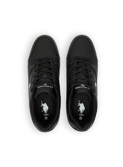 Men's Black Low-Top Sneakers - Sleek Style with Lace-Up Design and Comfort Cushioned Sole for Everyday Wear