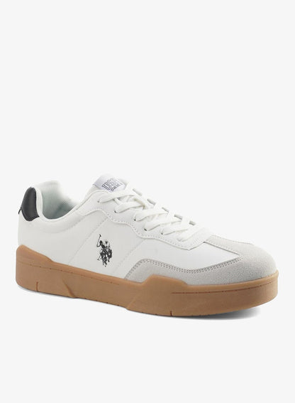 Men's White Low-Top Sneakers - Fashionable Lace-Up Style Shoes, Perfect for Every Outfit