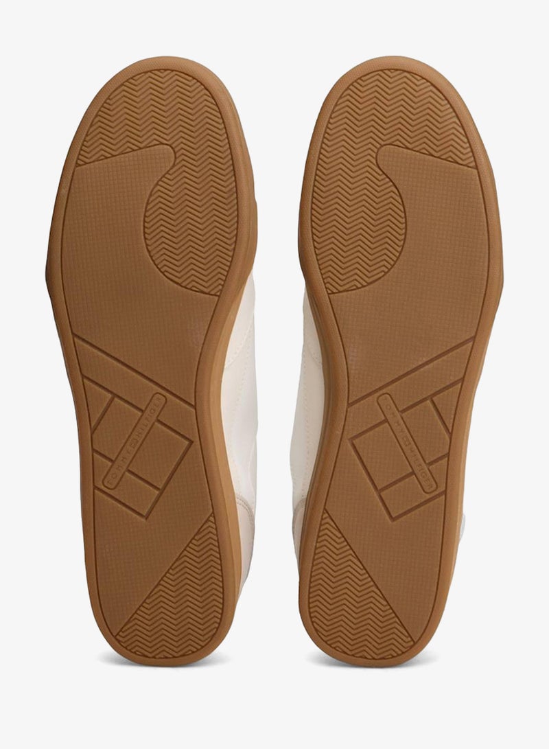 Low Profile Cupsole Trainers With Leather