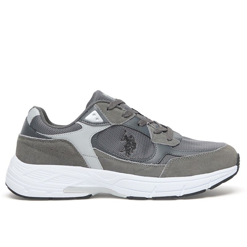 Men's Grey Low-Top Sneakers - Modern Lace-Up Design, Versatile Shoes for Casual Outfits