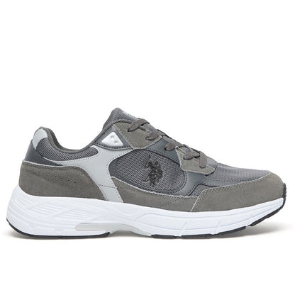 Men's Grey Low-Top Sneakers - Modern Lace-Up Design, Versatile Shoes for Casual Outfits