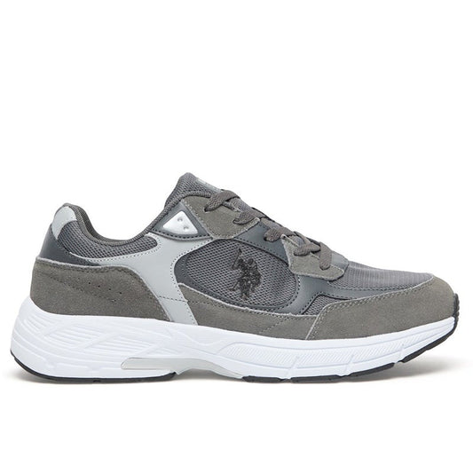 Men's Grey Low-Top Sneakers - Modern Lace-Up Design, Versatile Shoes for Casual Outfits