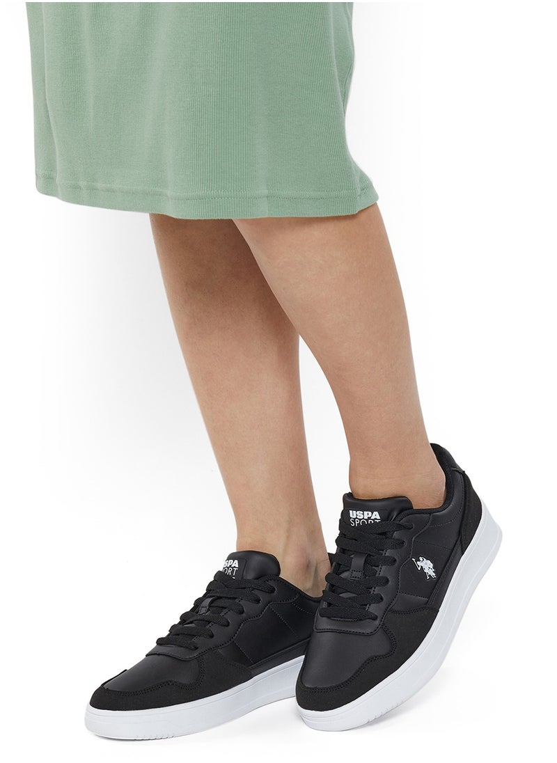 Women's Black Low-Top Sneakers - High-Quality Sole for Everyday Look