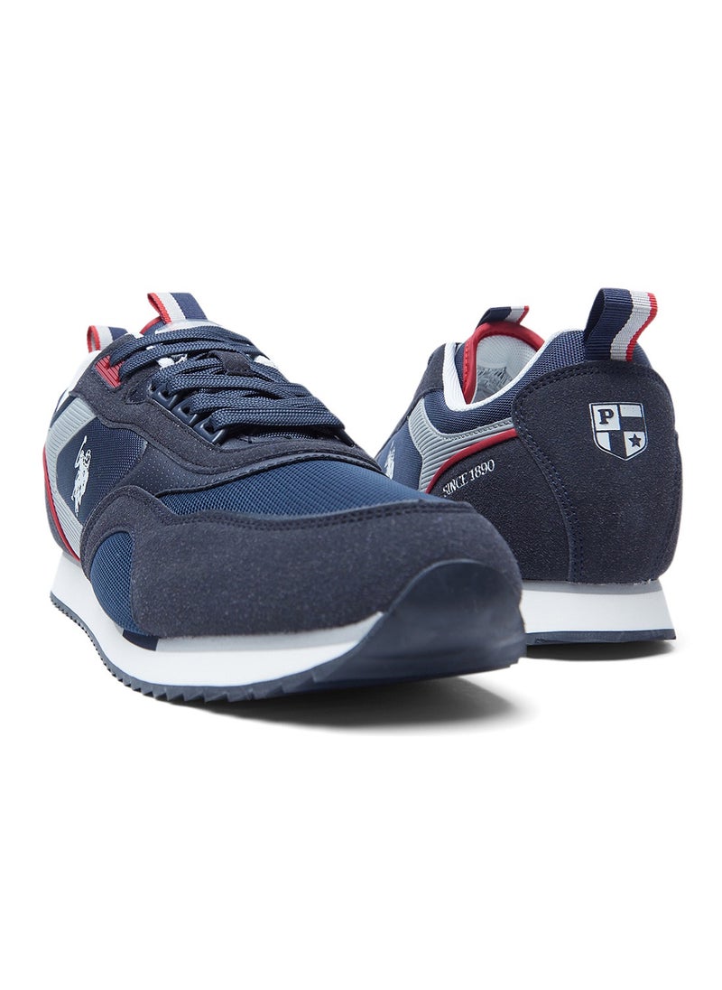 Men's Navy Low-Top Sneakers - Lightweight Timeless Lace-Up Style, Ideal for Casual Outings