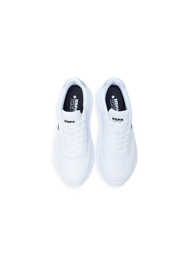 Women's White Low-Top Sneakers - Lightweight Lace-Up Design, Comfortable for Everyday Outfits