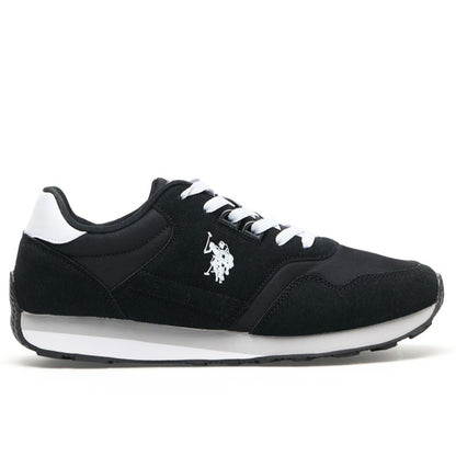 Men's Black Sneakers - Classic Design with White Accents, Comfortable Casual Shoes for Everyday Style