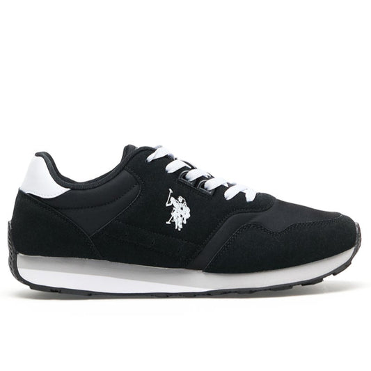 Men's Black Sneakers - Classic Design with White Accents, Comfortable Casual Shoes for Everyday Style