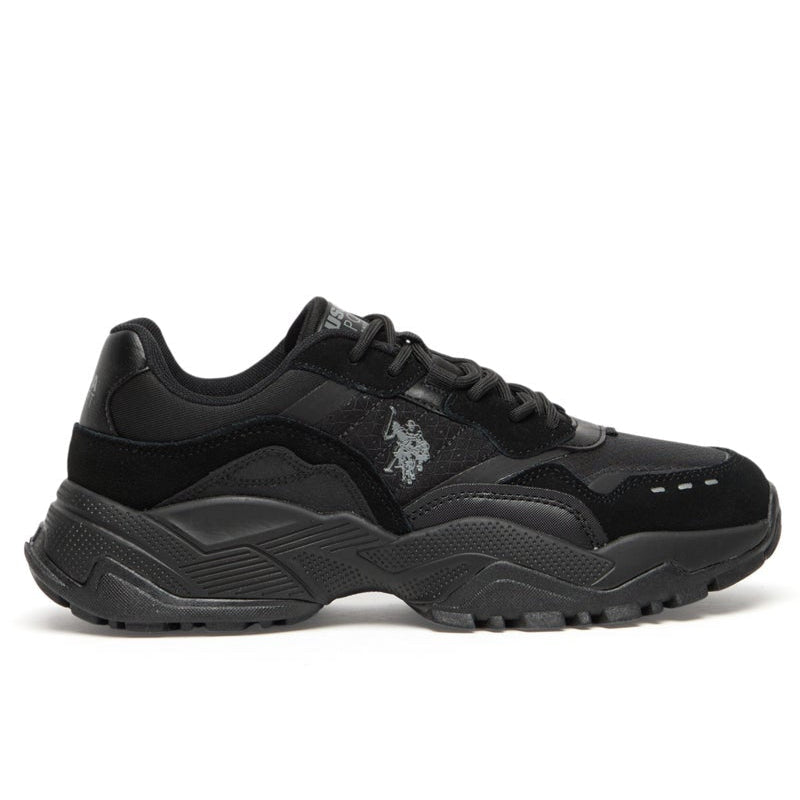 Women's Black Sneakers - Bold Rugged Style with Durable Sole for Outdoor Wear