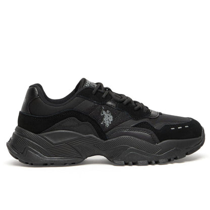 Women's Black Sneakers - Bold Rugged Style with Durable Sole for Outdoor Wear